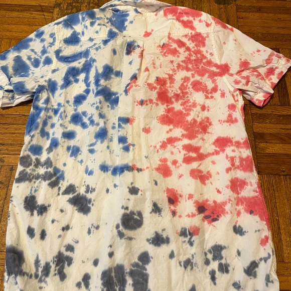 TYE DYE PACSUN SHIRT RED WHITE AND BLUE - Picture 3 of 3